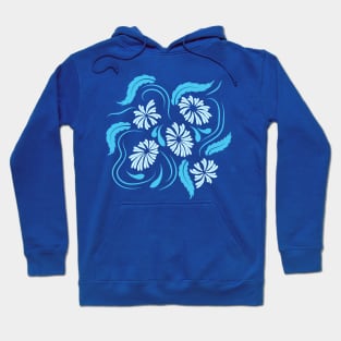 Folk flowers floral art print Flowers abstract art Hoodie